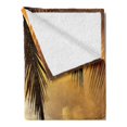 thumbnail image 2 of Ocean Soft Flannel Fleece Throw Blanket, Sunset on the Beach of Caribbean Sea Waves Coast with Palm Tree, Cozy Plush for Indoor and Outdoor Use, 50" x 60", Dark Orange Baby Blue, by Ambesonne, 2 of 5
