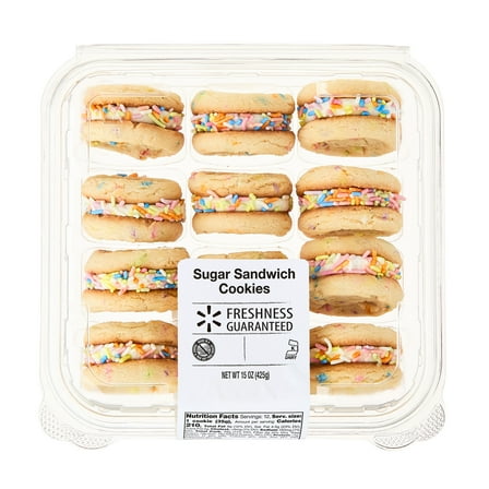 Freshness Guaranteed Sugar Sandwich Cookie with Butter Cream Icing, Shelf Stable, 12 Count