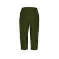 thumbnail image 6 of Stamzod Womens Capri Pants Elastic Waist Casual Capris with Pockets Summer Beach Vacation Cropped Pants Army Green M, 6 of 7