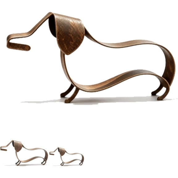 Rustic Dachshund Metal Sculpture, Farmhouse Dog Statue for Garden, Yard, Porch & Home Decor