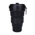 thumbnail image 2 of Taza de viaje plegable, taza de camping plegable de silicona, taza portátil sin Bpa a prueba de fugas, botella deportiva con tapas para senderismo (negro), 2 of 4