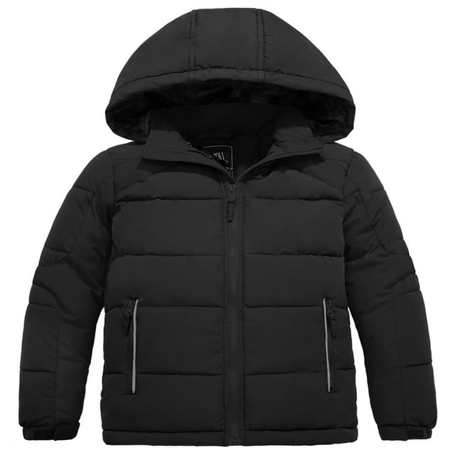 ZSHOW Boy‘s Winter Jacket Windproof Puffer Coat Quilted Puffer Jacket Black 14/16