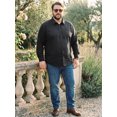 thumbnail image 5 of DARING DIVA Men's Big Tall Dress Shirts Long Sleeve Button Down Office Shirt 3XL Black, 5 of 7