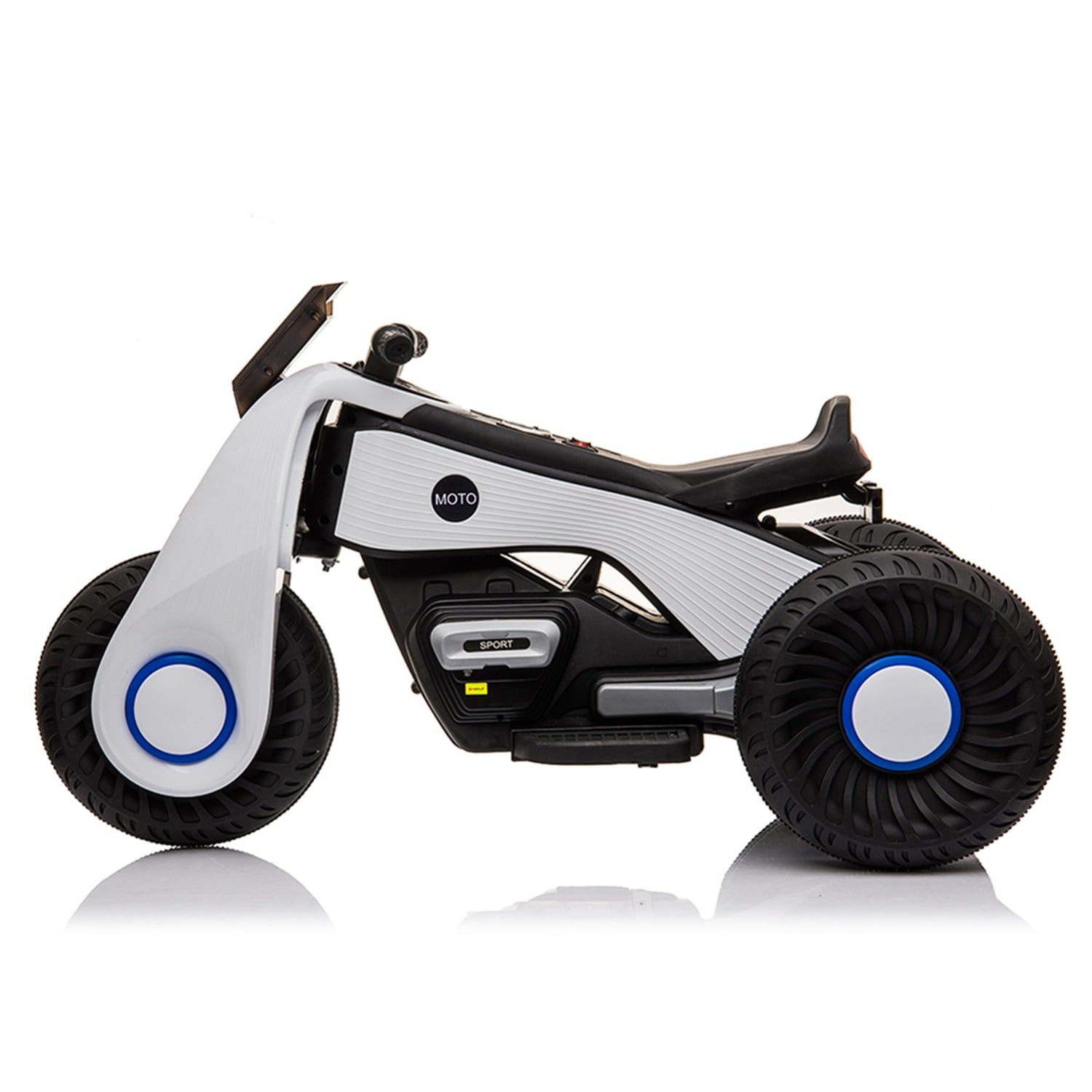 CIPACHO 6V Kids Ride on Motorcycle, 3 Wheel Trike Motorcycle, Electric Ride on Toys with Music, Story Playing, White CIPACHO 6V Kids Ride on Motorcycle, 3 Wheel Trike Motorcycle, Electric Ride on Toys with Music, Story Playing, White