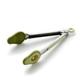 thumbnail image 3 of Cook With Color Mini Silicone Tongs, Stainless Steel Heat-Resistant Food Tongs for Appetizers, Avocado, 3 of 5