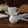 thumbnail image 2 of Ceramic Small Coffee Ware Cream Pitcher White Sauce Pot Drain Pot For Sauces, Dressing And Creamer, 2 of 6