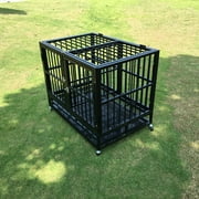 Walnest 37 Heavy Duty Dog Playpen Crate Kennel Cage with Tray & Wheels,Medium