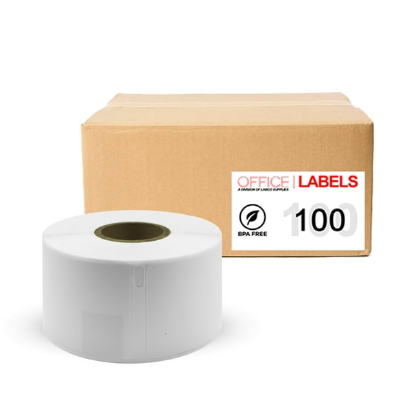 100 Rolls of SLP-2RLE Compatible Large Address Labels for SEIKO 1-4/10" X 3-1/2" (36mm x 89mm)