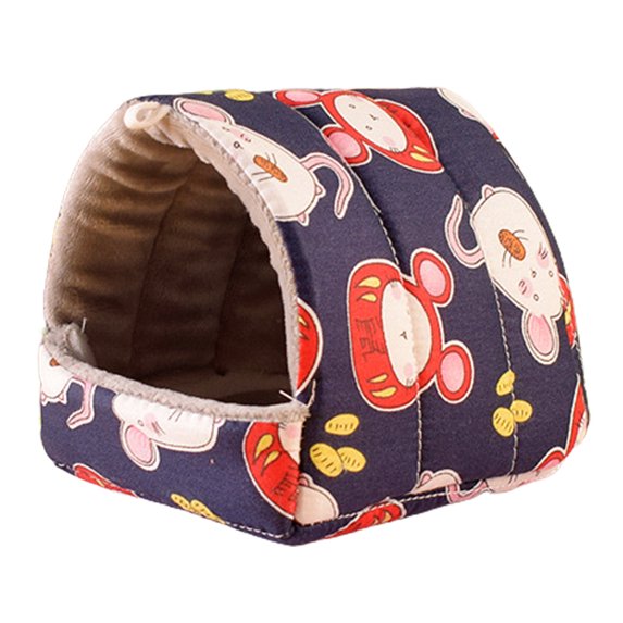 Hahasong Guinea Pig Nest Cartoon Pattern Pet Hideout Warm Small Animal Hamster Squirrel Bed House Cage Accessories