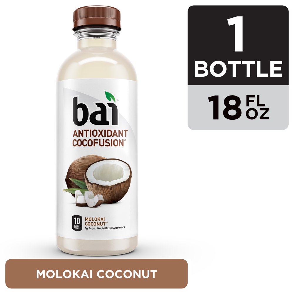 Bai Coconut Flavored Water, Molokai Coconut, Antioxidant Infused Drinks