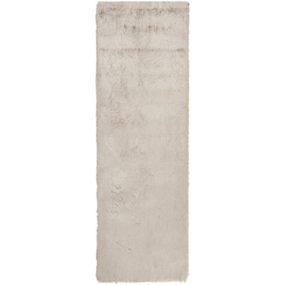 SAFAVIEH Paris Darwin Plush Polyester Shag Runner Rug, Beige, 2'3" x 8'