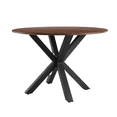 thumbnail image 3 of Tcbosik Dining Table with Metal Cross Legs for 4-6 Person, 42 inch Round Kitchen Table, Brown, 3 of 5