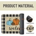thumbnail image 3 of Protikol Buffalo Check Pumpkin Welcome Welcome Door Mat Low-Profile Porch Non-Slip Doormats Indoor Outdoor Kitchen Decor Throw Rug Burlap 17 X 30 Inch, 3 of 5