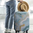thumbnail image 2 of Blue Marble Gold Wave Pattern Luggage Cover Fashion Suitcase Cover Baggage Covers Fit 25-28 Inch Luggage (Go Travel), 2 of 5