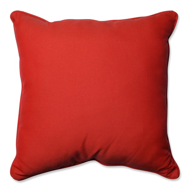 25” Tweed Red Outdoor Corded Throw Pillow