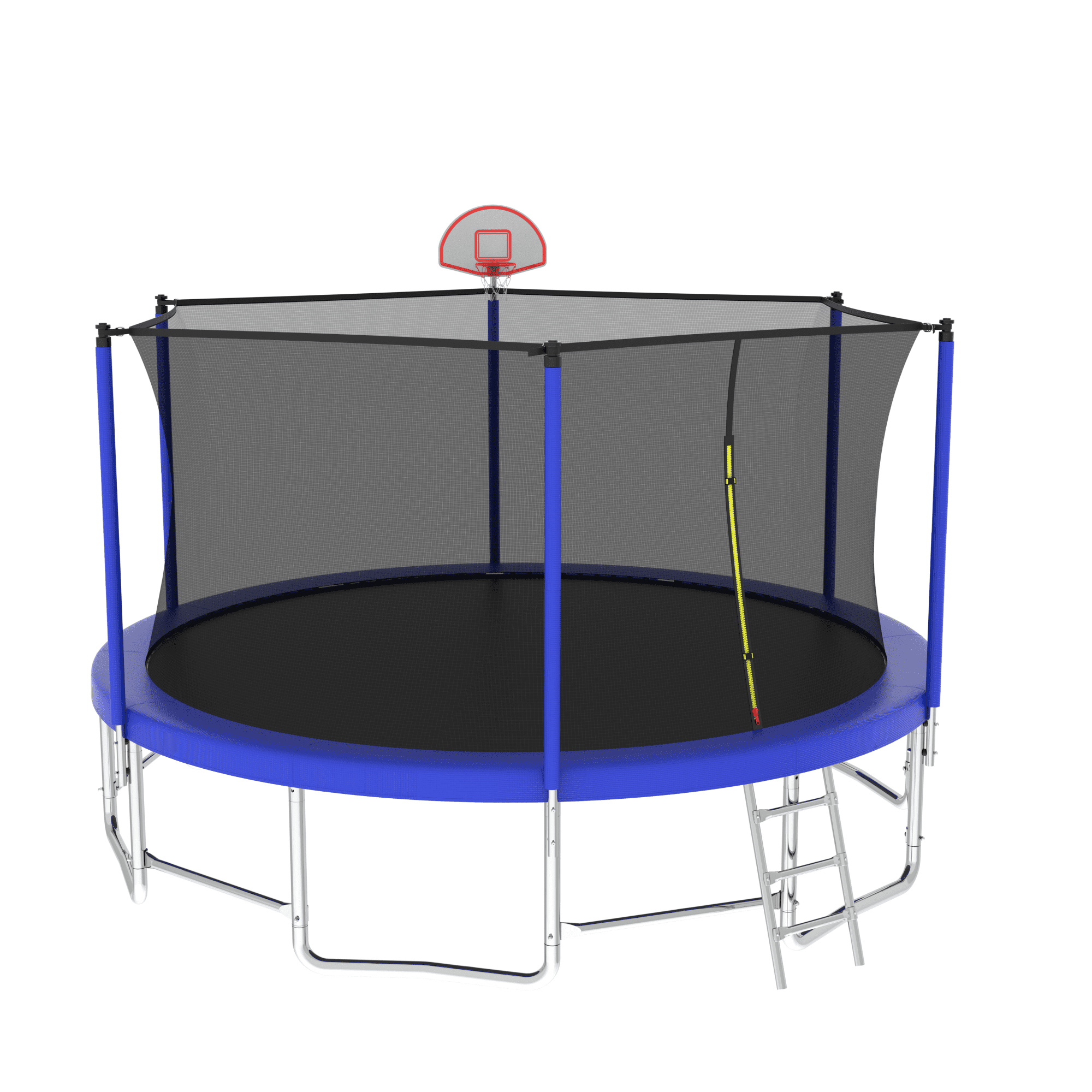 Leumius 16FT Trampoline with Basketball Hoop,Heavy-Duty Outdoor Trampoline with Enclosure Net,Upgraded Kids Recreational Trampoline for Kids and Adults,Blue
