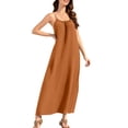 thumbnail image 2 of DailyTrove Fashion Women Summer Round-Neck Casual Solid Sleeveless Sleepshirts Sling Backless Dress, 2 of 6