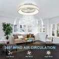 thumbnail image 7 of DingLiLighting 25” LED Ceiling Fan with Light and Remote, Gray Flush Mount Ceiling Fan with Light for Living Room, Bedroom, Bladeless Ceiling Fan, 7 of 7
