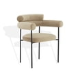 thumbnail image 5 of SAFAVIEH Couture Jaslene Contemporay Velvet Solid Dining Armchair, Light Brown/Black, 5 of 8