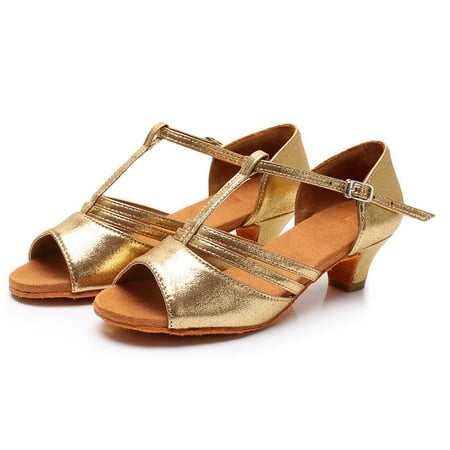 

Cathalem Women Fashion Dancing Prom Ballroom Latin Salsa Dance Shoes Sandals Sandal Slippers for Women Fuzzy Gold 5.5