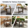 thumbnail image 2 of Ayaya 2-Tier Adirondack Side Table, 17" Solid Wood Square End Table, Outdoor Patio Table for Living Room, Porch, Poolside – Weather Resistant Dark Brown, 2 of 7