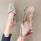thumbnail image 4 of Amzcrzy Zapatos de mujer,Zapatos de mujer,Zapatillas de mujer, Sandalias de tacón medio con hebilla y punta puntiaguda para mujer Sandalias Mujer Zapatillas De Casa, 4 of 5