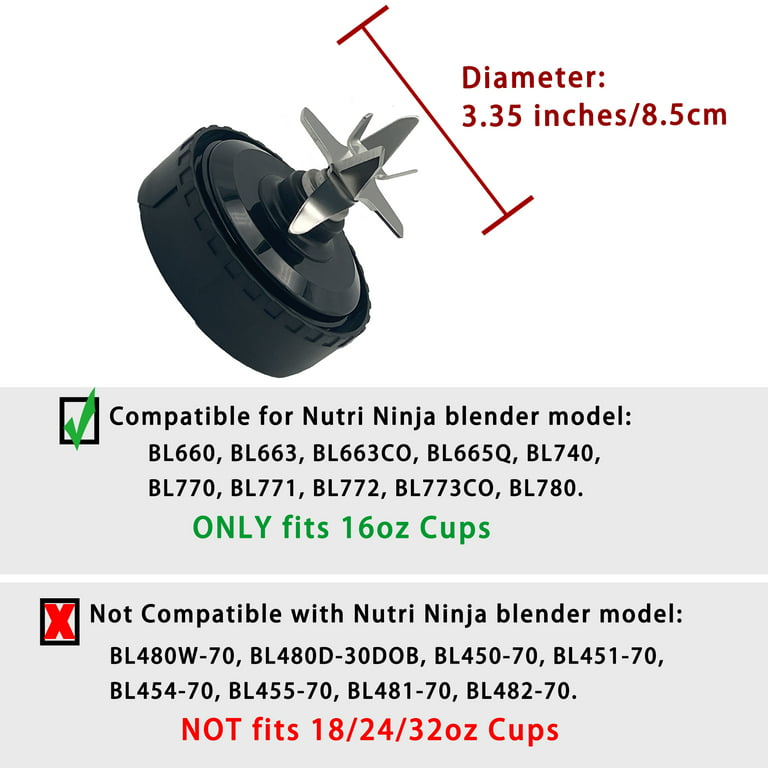 (2-pack)16oz Blender Cup Set For Ninja Replacement Parts Single Serve  Blender Cup With Lids Set For BL770 BL780 BL660 BL740 BL810 Nutri Ninja  Series B