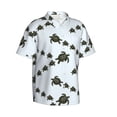 thumbnail image 2 of Uemuo Sea Turtle Printed Regular Fit Short Sleeve Casual Hawaiian Shirt for Men,Aloha shirt,Tropical shirt,Floral print shirt,Vacation Beach shirt-3X-Large, 2 of 9