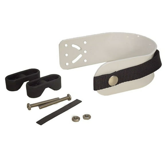 Sea-Dog 327130C1 Black / White 4 1/4 x 4 1/4 Inch Boat Powder Coat Aluminum Rail Mount Ring Buoy Bracket