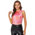 thumbnail image 1 of Disfraz de Halloween Allegra K Camiseta Sin Mangas Con Chaleco Brillante Metálico Brillante Sin Mangas Para Fiesta Y Club Para Mujer rojo L, 1 of 5