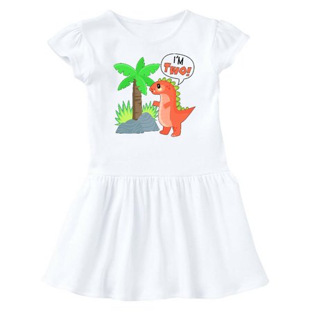 

Inktastic I m 2! Cute Dinosaur Birthday Tyrannosaurus Gift Baby Girl Dress