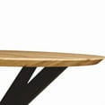 thumbnail image 3 of LeisureMod Ravenna 47" Round Dining Table, Natural Wood Top with Black X-Shaped Metal Base, Modern Kitchen or Dining Room Furniture for 2–4 People, Natural Wood, 3 of 4