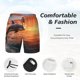 thumbnail image 3 of Fotbe Sunset Dancing Dolphin B Traje de Baño para Hombre – Shorts de Natación de Secado Rápido con Forro y Bolsillos-Large, 3 of 6