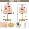 thumbnail image 2 of Modern Minimalist Cone Desk Lamp Antique Bronze Base & Linen Shade Bedside Table Lamp for Bedroom Living Room, Office, Dorm Pink and Peach Halloween Pattern Small, 2 of 7