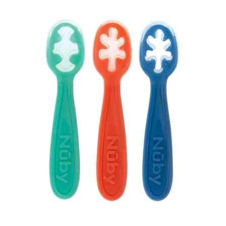 Nuby Baby's First Spoons Feeding Utensils for Babies, 3 Count Infant Spoons