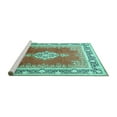 thumbnail image 2 of Ahgly Company Machine Washable Indoor Rectangle Medallion Turquoise Blue Traditional Area Rugs, 5' x 8', 2 of 4