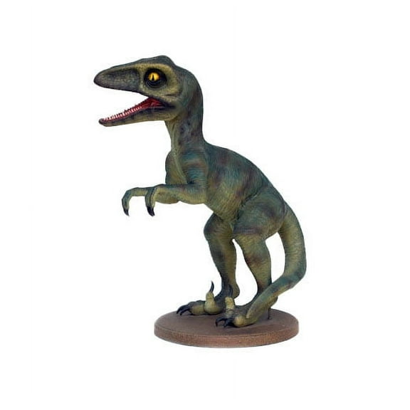 Green Baby Raptor Dinosaur Statue