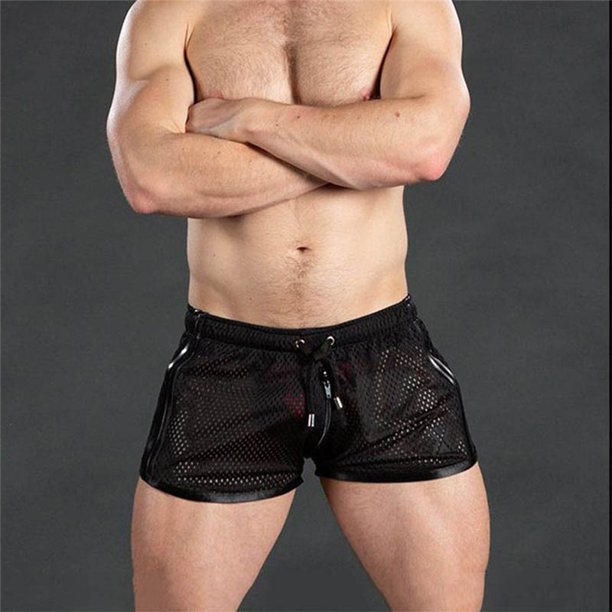 pantalones cortos de playa para hombre fitness culturismo troncos de malla transpirable de secado rápido casual joggers pantalones cortos deportivospangjing