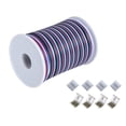 thumbnail image 1 of C-able 65.6ft(20m) RGBW Wire Extension Cable with Spool, 12V RGBW 5Pin Led Lights Wires Strip Kit Extend Wire for 5050 3528, with 8PCS RGBW Led Strip Connectors, 1 of 4