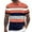 Orange, variant on Mens Striped Polo Shirt Button Collared Short Sleeved Business Top with Pocket Slim Fit Comfortable Trendy Casual Mens T-Shirts