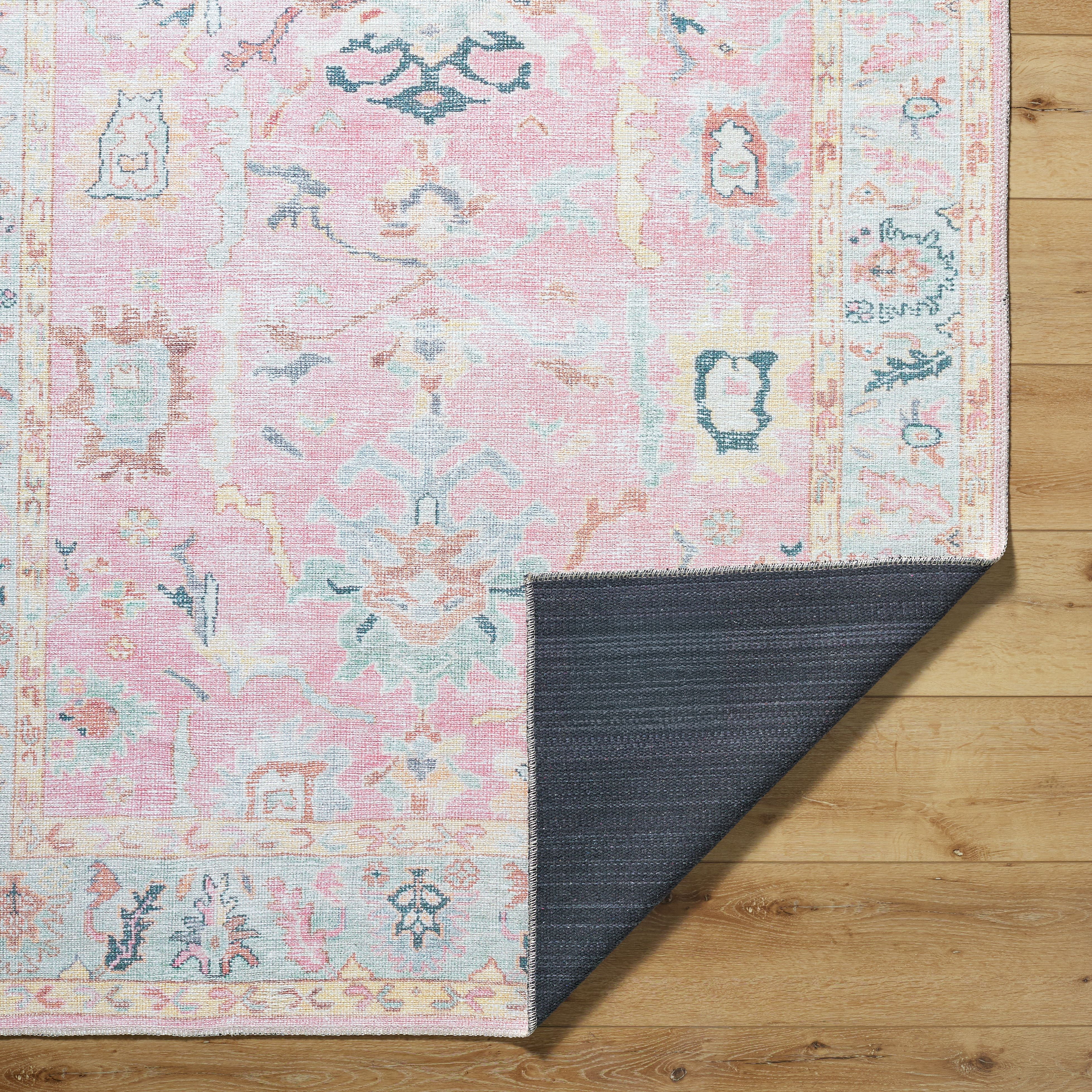 My Texas House Eloise Traditional Floral Indoor Washable 5 x 8 Area Rug