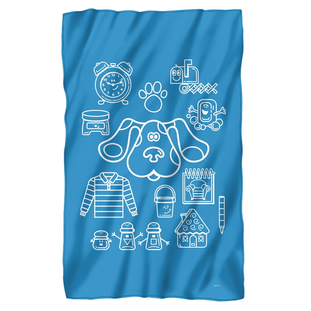Blues Clues Blanket, 36"x58" Blue's Clues Icon Collage Fleece Blanket
