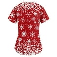thumbnail image 3 of Garbnen Holiday Scrub Tops Funny Xmas Printed V Neck Short Sleeve Fall Scrub Shirts for Women Nurse Working Uniforms with Pocket S-5XL, 3 of 3