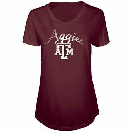 Texas A&m Shirt - Women's Russell Maroon Texas A&M Aggies Distressed V-Neck Tunic T-Shirt