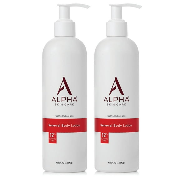 Alpha Skin Care Revitalizing Body Lotion, 12% Glycolic AHA, Simple & Effective Daily Moisturizer Hydroxy Acid, Hydrates & Exfoliates for Soft, Smooth Skin, Anti-Aging, 12 Oz, Pack