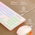 thumbnail image 3 of Wagpak Wireless Keyboard and Mouse Combo RGB Backlit Rechargeable 2.4GHz Quiet 108 Keys Keyboard-Light Pink, 3 of 9