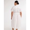 thumbnail image 3 of Free Assembly Women's and Women's Plus Cotton Double Tie Utility Midi Dress with Short Sleeves, Sizes XS-4X, 3 of 4