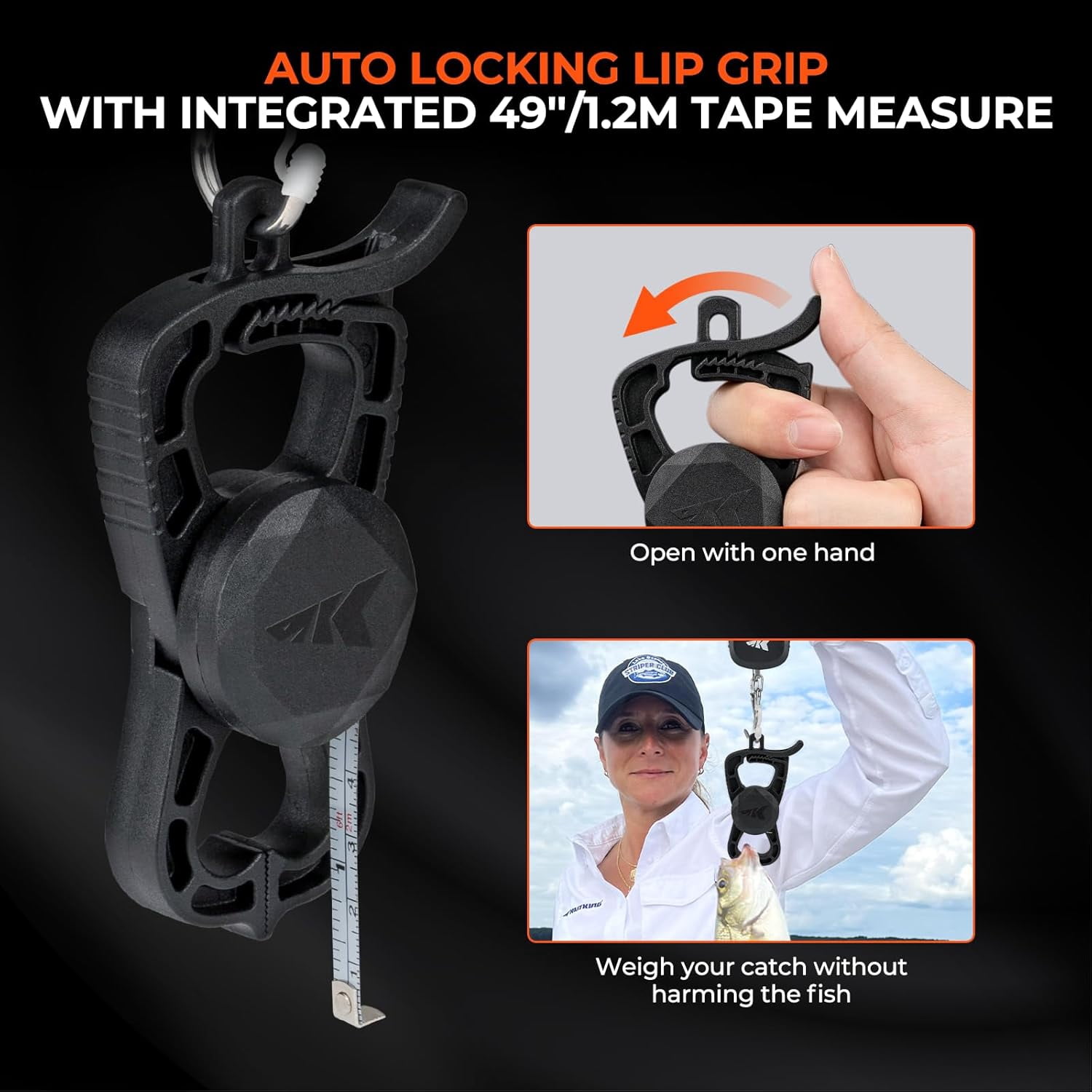 KastKing 5Pc Fishing Tool Kit with Digital Fish Scale, Lip Gripper & Tape Measure, 7" Fillet Knife and 8" Split Ring Pliers ToughTide