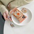thumbnail image 4 of Cute Food Phone Case for iPhone 12 Pro Max, Funny Breakfast Bread Case, 3D Candy Bag Kraft Paper Toast Phone Cover with Toast Hold Stand for Women Girls, 4 of 6