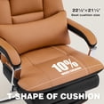 thumbnail image 6 of Falvinoryn Big and Tall Office Chair 500lbs, High Back Executive Office Chair with Dual Cushion, Wide Seat Ergonomic Leather Desk Chair with Footrest & Lumbar Support, Brown, 6 of 9